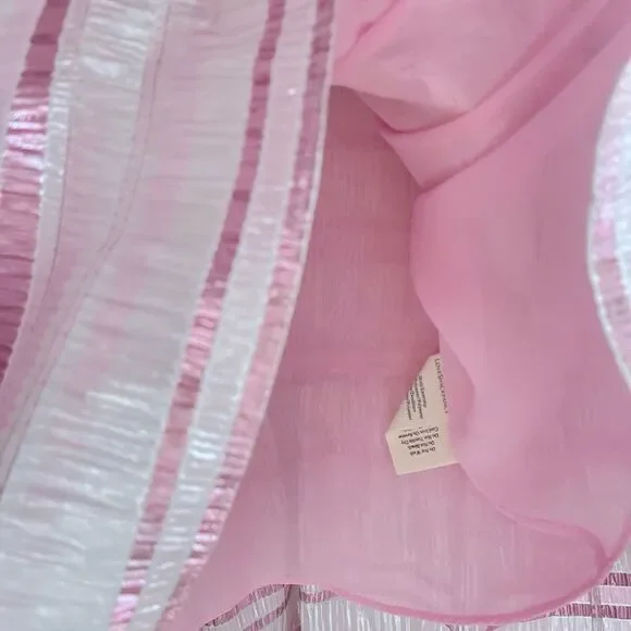 LoveShackFancy Party Midi Skirt Silver and Pink Metallic Layered Maxi Size 0 - Picture 6 of 9